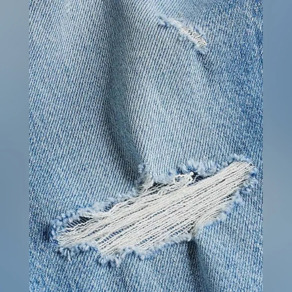 Express High Waisted Light Wash Ripped Cropped Flare Jeans - Size 4 Long - Picture 9 of 13